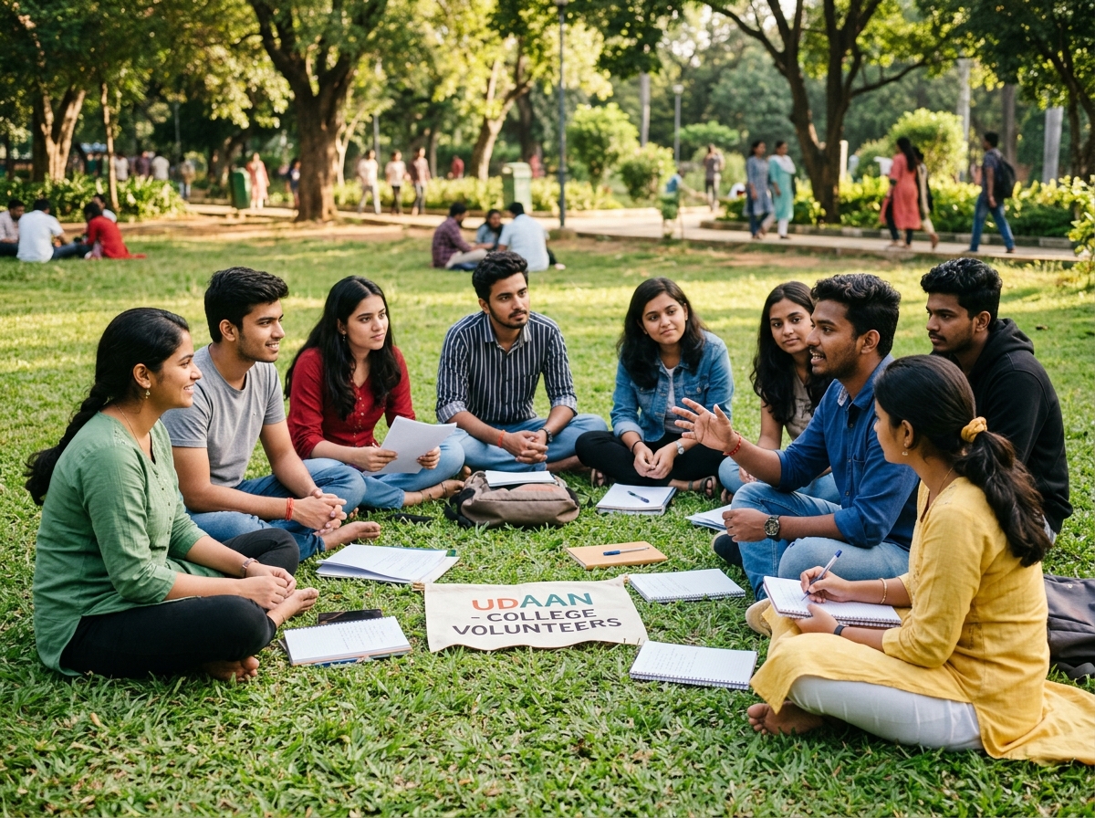 Youth Volunteers Sitting in Circle